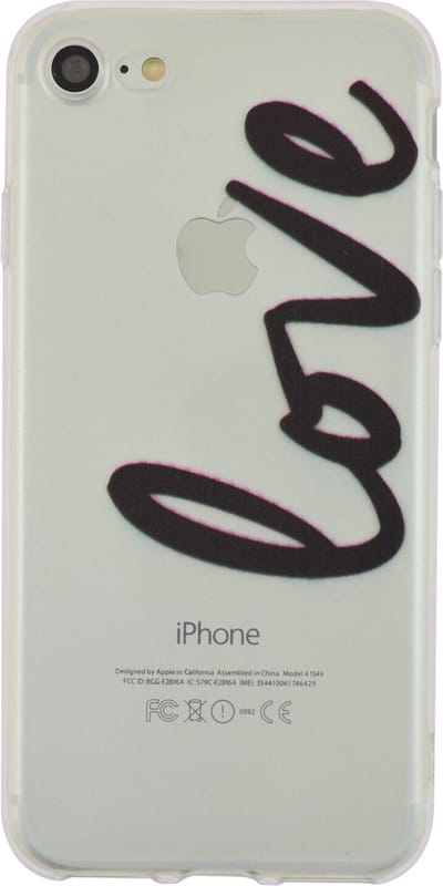 Peachy Love hoesje geschikt voor iPhone 7 8 SE 2020 SE 2022 cover sierlijk transparant TPU case