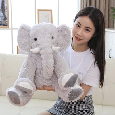 Nieuw 50cm Zacht Pluche Olifant Speelgoed Schattige Baby Knuffelpop Rustige Speelmaatje Troostkussen 50cm gray