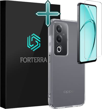 Hoesje Met Screenprotector - Geschikt voor OPPO A80 - Sterk & Shockproof - Telefoon Hoes - Back Cover - Siliconen Case - Transparant