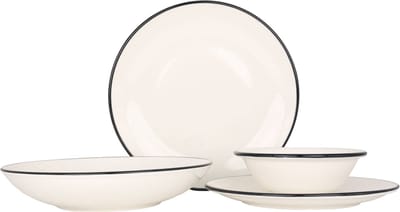 Bonna Serviesset (Large) - Linea Black - 24 delig - 6 persoons - Porselein
