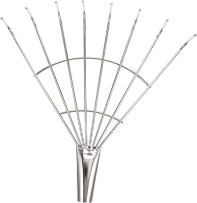 Bladhark - Tuinhark Grashark - Tuinieren Onkruid Verwijderen - Telescopisch Roestvrij Staal - 393 Gram - Zilver