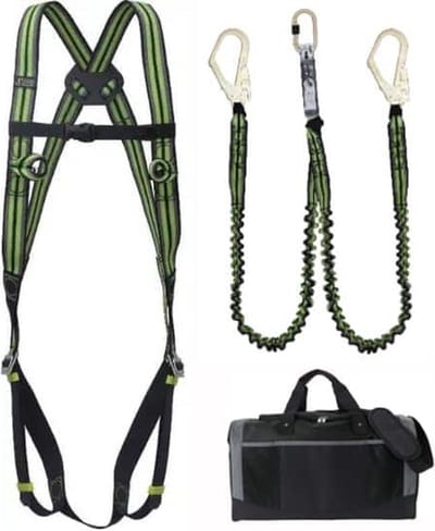 Kratos Safety valbeveiliging set Steigerbouwer Dubbele Elastische Veiligheidslijn Kami 2 - Maat: L/XXLS/L