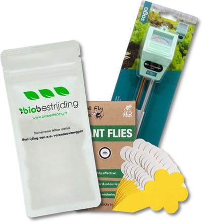 Combideal: Gele vangplaatjes - pH & vochtigheidsmeter- 10 miljoen aaltjes voor 20 m² of 50 planten