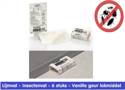 LIJMVAL MET VANILLE LOKMIDDEL - 6 STUKS - INSECTENVANGER - BEDWANTSEN- INSECTENVERJAGER- INSECTENVAL - ZILVERVISJESVAL