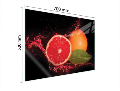 TMK ArtDeko - Beschermer van Gehard Glas voor Fornuis - 70x52cm - Snijplank - Spatbescherming