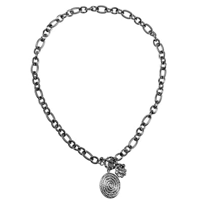 46mm Ketting Dames - RVS Zilverkleur - Ovale Schakelketting met T-Sluiting - Dottilove Ketting met Hangers