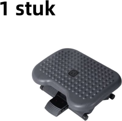 1 stuk - Kantoor lounge voetenbank - Hoogte verstelbaar - Kunststof - Donkergrijs - 46x35 cm