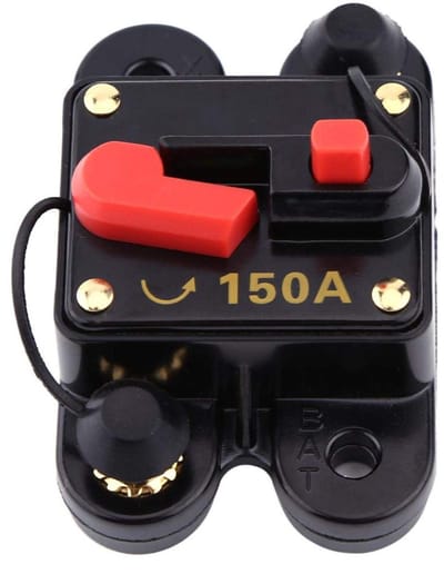 Dailygoods - Stroomonderbreker - Handmatige reset - Veiligheid voor auto elektronica - 150A - Circuitbreker voor autoradio - Geschikt voor grote elekt...