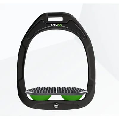 Endurance stijgbeugels Zwart/Grijs/Groen Flex-On Green Composite