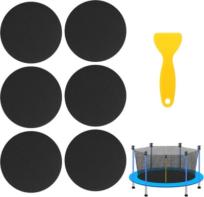 Trampoline Reparatieset - Matten Pleisters - Gaten Dichten - Zelfklevend Rubber - 10x10cm - Zwart Geel