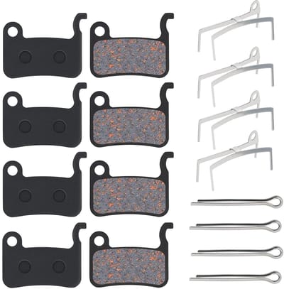 Dailygoods- Schijfremblokken Half Metalen Constructie - 4 Paar - Hoge Slijtvastheid - Roestvrij Stalen Achterplaat - Verbeterde Grip - Comfortabel Remmen - Fietsremmen