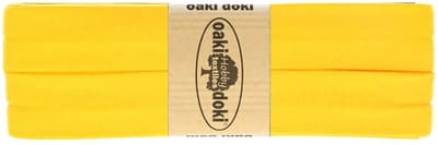 Oaki Doki Jersey Tricot Biaisband 20mm – 3 Meter – Geel 712 – Elastisch Afwerkingslint voor Stretchstoffen