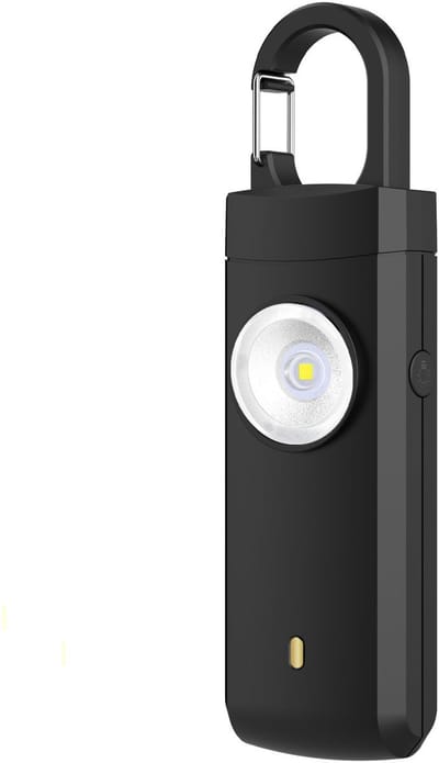 Alarm sleutelhanger - Alarmknop voor ouderen - alarm - Luid alarm - USB-oplaadbaar alarm - Zelfverdedigingsalarm voor vrouwen - 9,9*2,9*1,6 cm - zwart