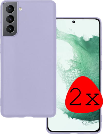 Hoesje 2 Stuks - Geschikt voor Samsung Galaxy S22 - Sterk & Shockproof - Case Siliconen - Back Cover - Telefoon Hoes - Lila