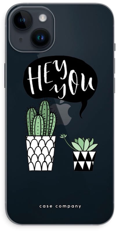 Case Company® - Hoesje geschikt voor iPhone 14 Plus hoesje - Hey you cactus - Soft Cover Telefoonhoesje - Bescherming aan alle Kanten en Schermrand