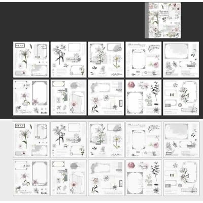 20 stuks/set Bloemenstickers Boek Thema Vier Seizoenen Knipmateriaal voor Scrapbooking Handboek DIY Decoratieve Stickers