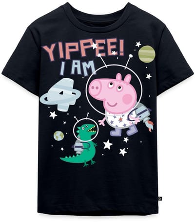 Peppa Pig 4e Verjaardag Schorsch Ruimtemissie Premium T Shirt Kinderen