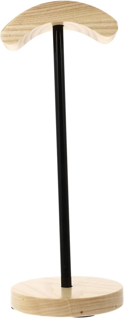 Hoofdtelefoonhouder - Headsetrek Organizer - Netjes Opbergen - Stabiele Houten Basis - 32 x 13 x 13 cm - Houtkleurig