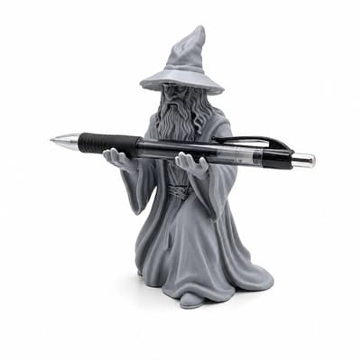Fantasy Geïnspireerde Pennenhouder – Bureau Organizer voor Pennen en Potloden – Decoratieve Bureauhouder – Cadeau voor Fantasy- en Filmliefhebbers – Grijs