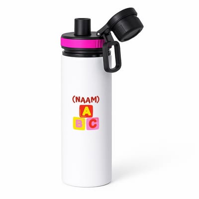 Hacebo® - ABC zwemdiploma waterfles met draaidop roze - Zwemmen - zwemdiploma gehaald - leuk cadeau voor iemand die zijn zwemdiploma heeft gehaald - verjaardagscadeau - gift - geschenk - water fles - 850ML
