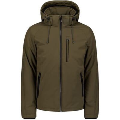 No Excess Jacket Short Fit Hooded Softshell Stretch Taupe Maat: XXL | Winterjassen Outlet | Heren | Bruin