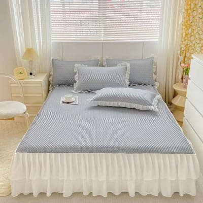 Klasse A 3D IJsboon IJszijde Koude Mat Set van Drie Machinewasbare Hoeslakens, Hoeslaken, Zomer Airconditioning Zachte Mat 200x220cm-3pcs