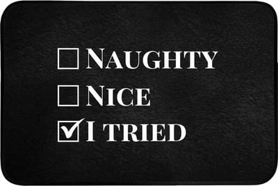 Badmat 90x60 cm - Antislip - Kerst - Zwart - Wit - Quote - Grappig - Badmatten voor badkamer - Badkamermat - Douchemat - Badkamer mat