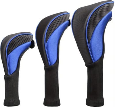 Livano Golfclub Headcover - Covers - Beschermers - Golfset - Blauw - 3 Stuks