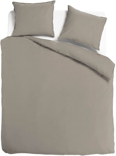 totaalBED Dekbedovertrek Noa Taupe - 140x200/220 cm - 100% katoensatijn - incl. instopstrook