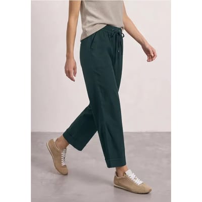 Broek met Straight Leg pijpen in casual pasvorm en omgeslagen boorden