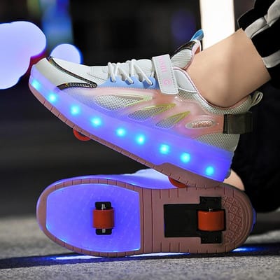 Nieuwe Wegloopschoenen Vierwielige Katrolschoenen Jongens Kinderschoenen met Wielen Meisjes Schaatsschoenen 40