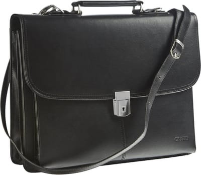 Cristo Metropole - Aktentas (Recycled Leather), 3 compartimenten - zwart