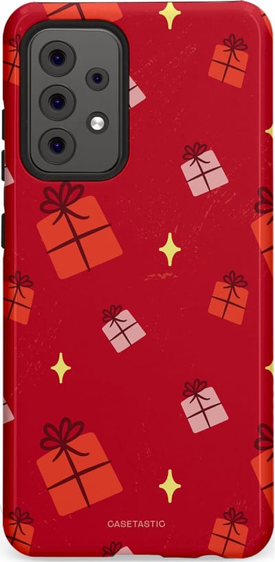 Casetastic hoesje geschikt voor Samsung Galaxy A52 (2021) 5G / Samsung Galaxy A52 (2021) 4G - Dubbellaagse bescherming - Rode Sinterkerst Cadeaus - Fashion Case - Rood