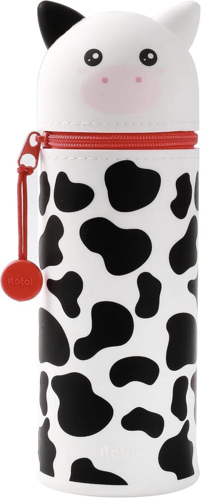iTotal Pencil Case Silicone COW 6x6x21cm 150gr Zachte siliconen etui voor school, uitbreidbaar met gecontourde vorm