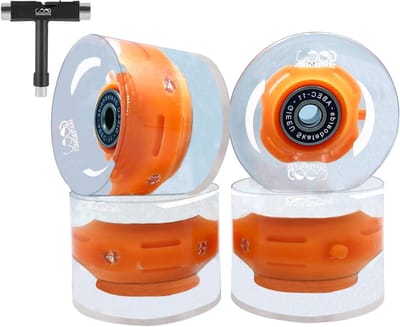 Allecta - Longboard-wielen 60 mm met kogellagers voor straat skaten