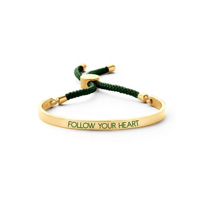 Key Moments 8KM-BC0034 Open Bangle 5mm Follow Your Heart - cadeau - groen