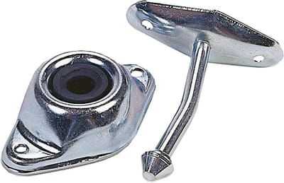 Hoekige Plunjer Deurhouder - Deurstopper Plunjer - Deur Open Houden - Verzinkt Staal Rubber Socket - 7.6 cm - Zilverkleurig