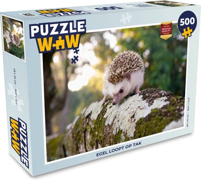 Puzzel Egel loopt op tak - Legpuzzel - Puzzel 500 stukjes