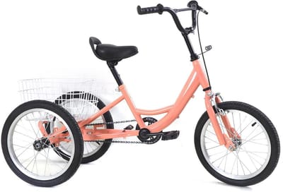 Kinder driewieler - 3-wieler fiets - Buiten spelen - Met mand - 16 inch - Lichtgroen