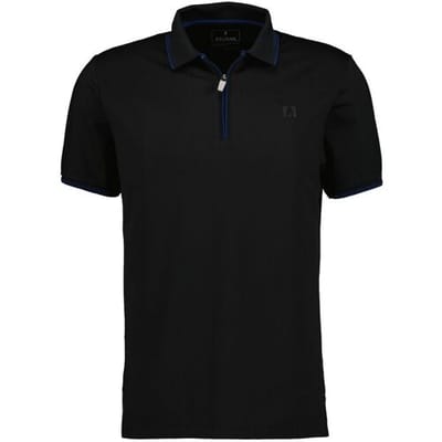Ragman Polo Zipper Tipping Keep Dry Finish Zwart / male
