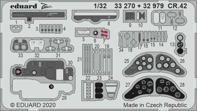 Eduard Modelbouwdecoratie - 33270 Accessoires for CR.42 - Photo-etch