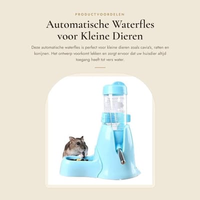 Waterfles Automatisch - Cavia-waterfles - Niet-druppelend - Voederdispenser - Kleine Dieren - Niet-toxisch Plastic - Dierenfles