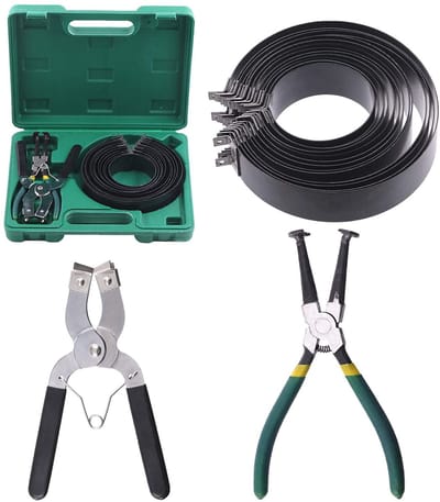 17 stks Verstelbare Zuiger Installatie Tang Zwart Groen Auto Ring Compressor 2.4-5.7 Inch Met Draagdoos