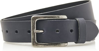 Timbelt 4cm blauwe riem - jeans riem - blauw - 100% leder - Maat 85 - Totale lengte riem 100 cm