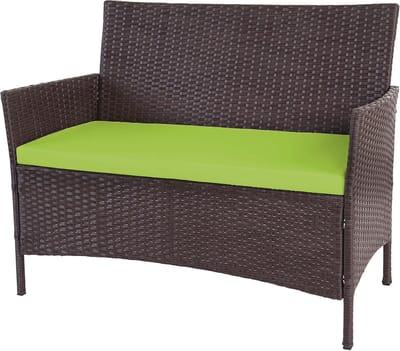 Tuinbank Polyrotan - Zitbank Buiten - Ontspannen Buiten - Met Waterafstotend Kussen - 106 x 60 x 83 cm
