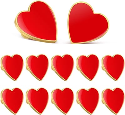 Cosensi - Rode Hart Broches en Pins voor Tassen, Kraag, Revers en Kleding - Boutonniere Accessoires voor Vrouwen met Stijlvolle Decoratie