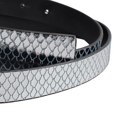 Dünner, wendbarer Damengürtel aus Metallic-Leder 558992