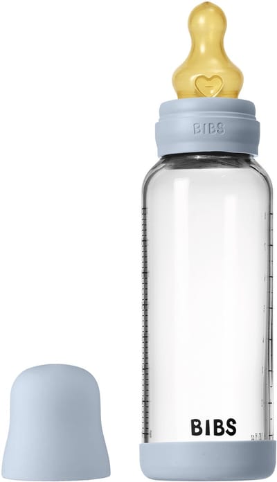 BIBS - Glass Baby Bottle Latex Medium Flow - 240ml