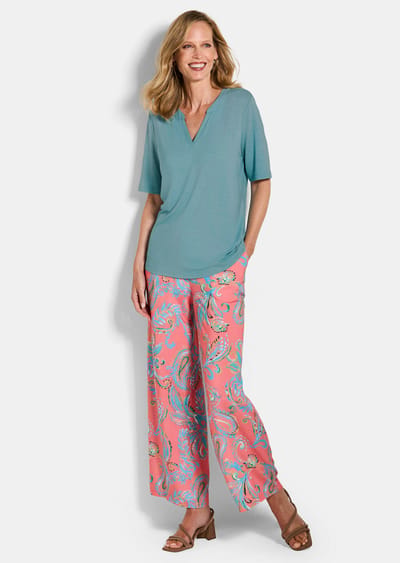 Jersey shirt van zachte viscose - türkis - Gr. 20 van Goldner Fashion