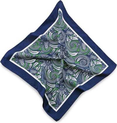 We Love Ties - Pochets - Pochet Solemn Saul - marineblauw / groen / wit